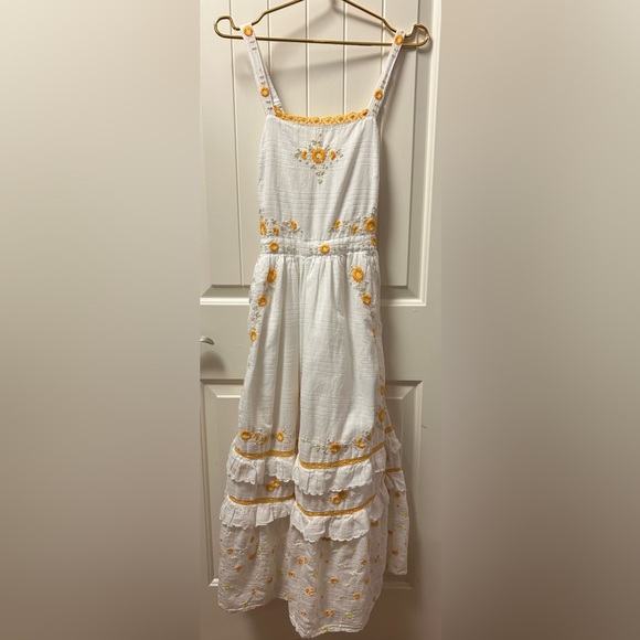 LoveShackFancy Asher Floral Embroidered pinafore dress - Picture 1 of 8